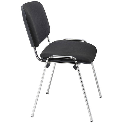 Jemini Ultra Multipurpose Chrome Frame Stacking Chair, Black