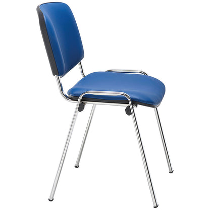 Jemini Ultra Multipurpose Chrome Frame Stacking Chair, Blue Vinyl