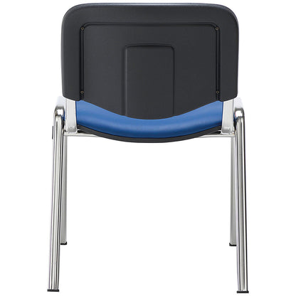 Jemini Ultra Multipurpose Chrome Frame Stacking Chair, Blue Vinyl
