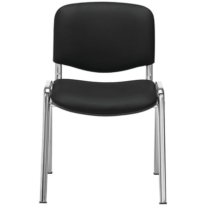 Jemini Ultra Multipurpose Chrome Frame Stacking Chair, Black Vinyl
