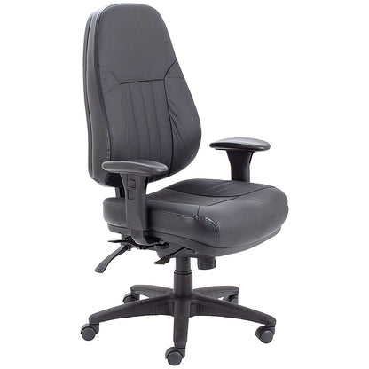 Avior Thorpe High Back Leather Task Chair, Black