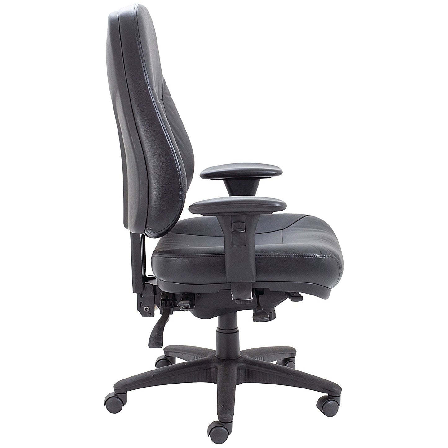 Avior Thorpe High Back Leather Task Chair, Black