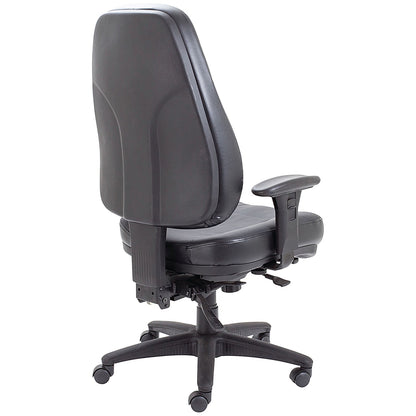 Avior Thorpe High Back Leather Task Chair, Black