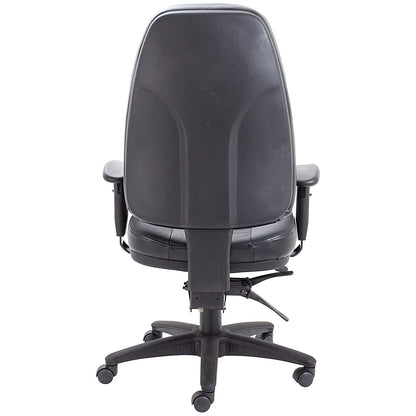 Avior Thorpe High Back Leather Task Chair, Black