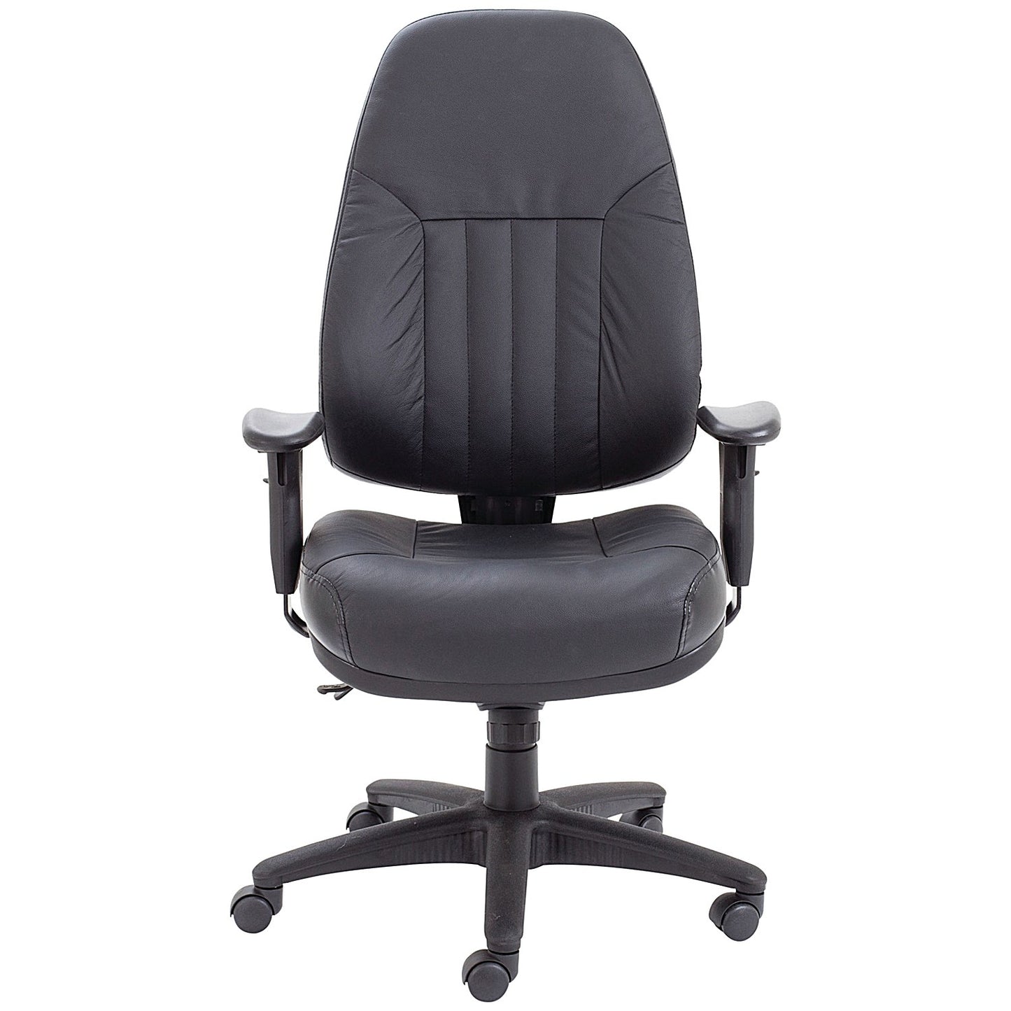 Avior Thorpe High Back Leather Task Chair, Black