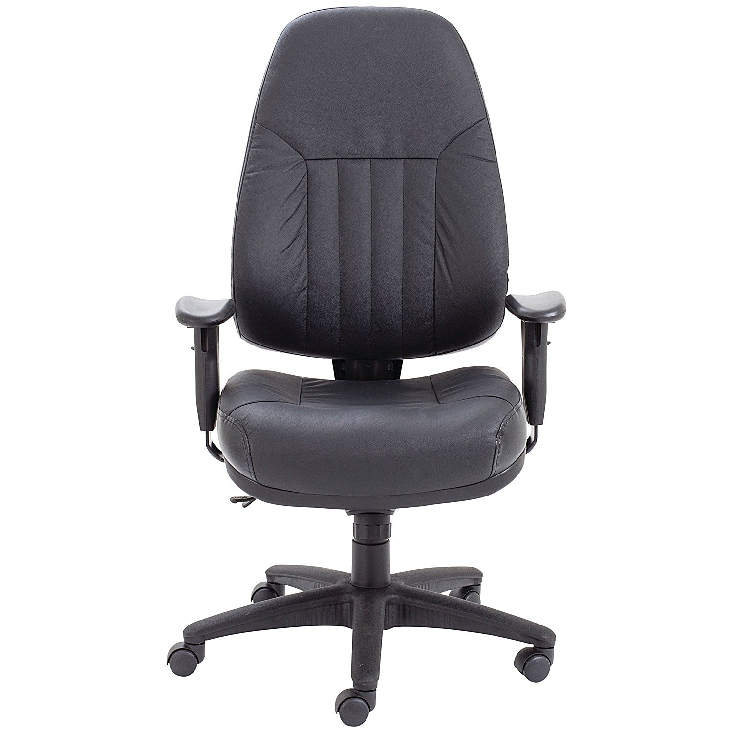 Avior Thorpe High Back Leather Task Chair, Black