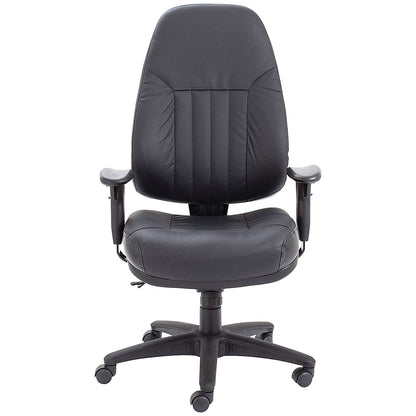 Avior Thorpe High Back Leather Task Chair, Black