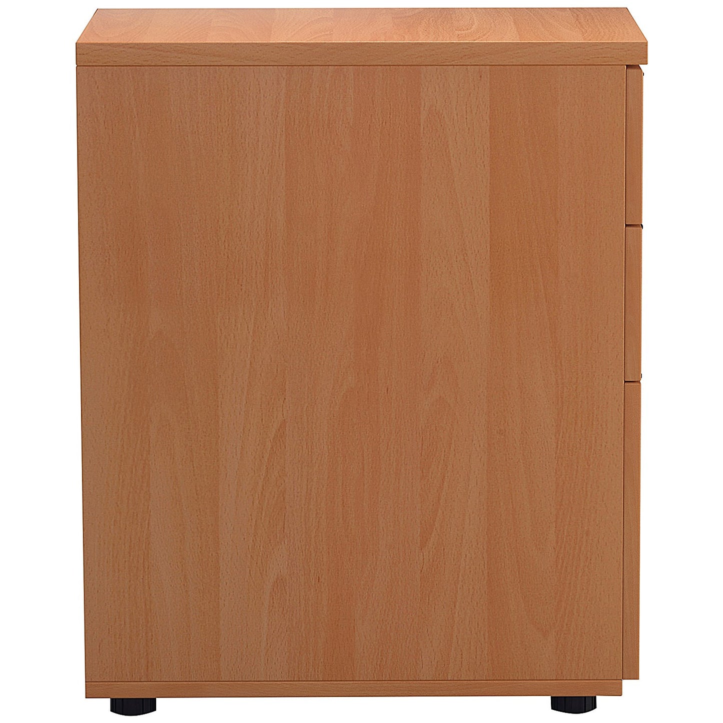 First 3 Drawer Desk High Pedestal, 600mm Deep, Beech
