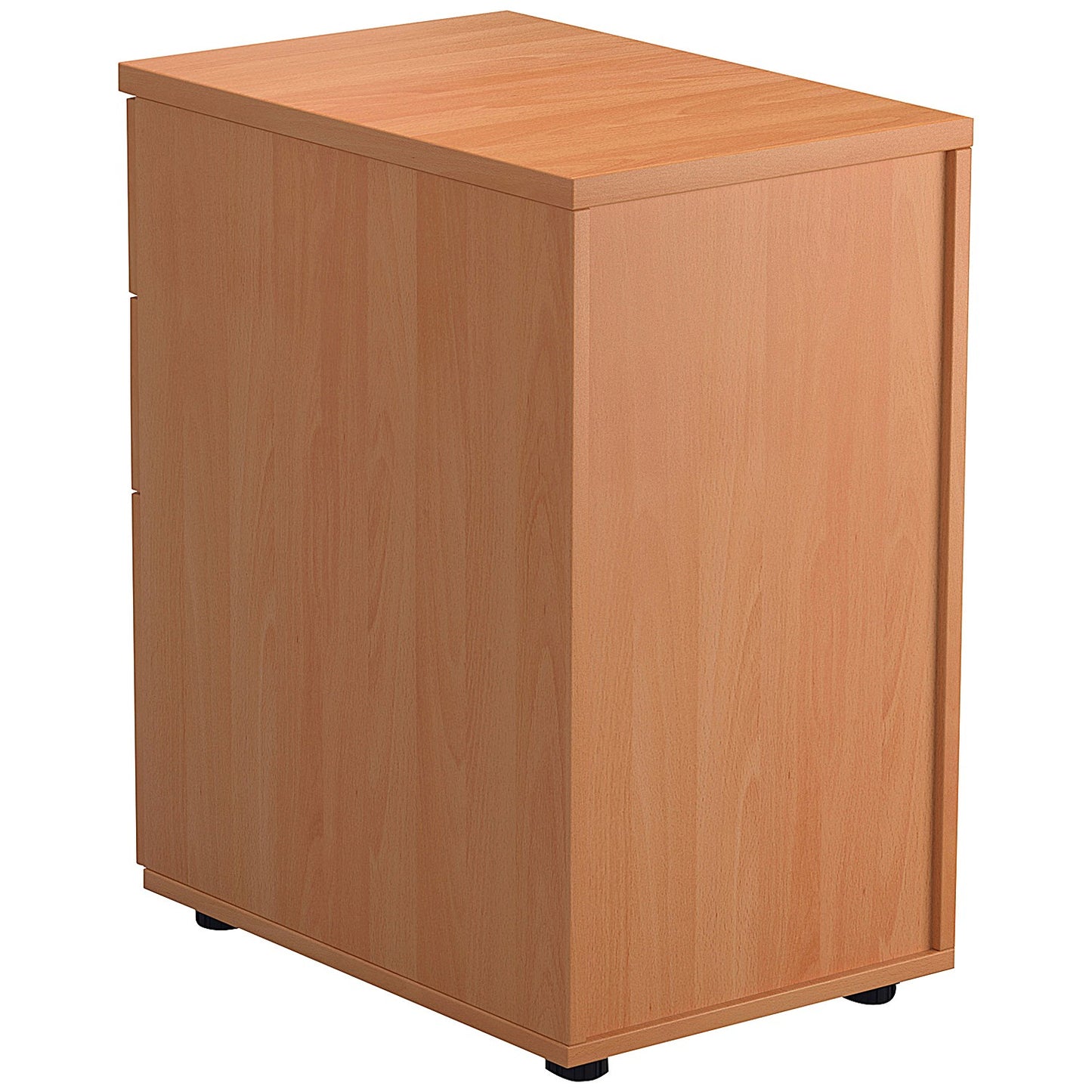First 3 Drawer Desk High Pedestal, 600mm Deep, Beech