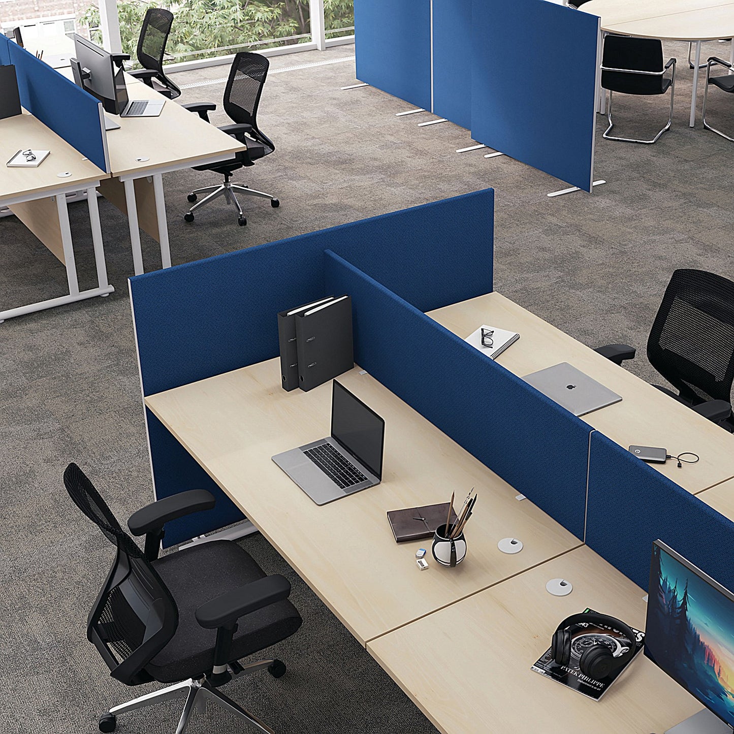 First Desk Screen, 1600x400mm, Black