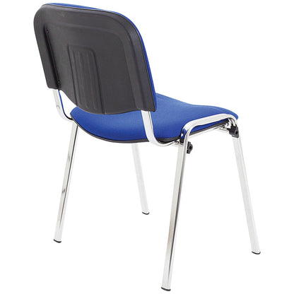 First Ultra Multipurpose Chrome Frame Stacking Chair, Blue