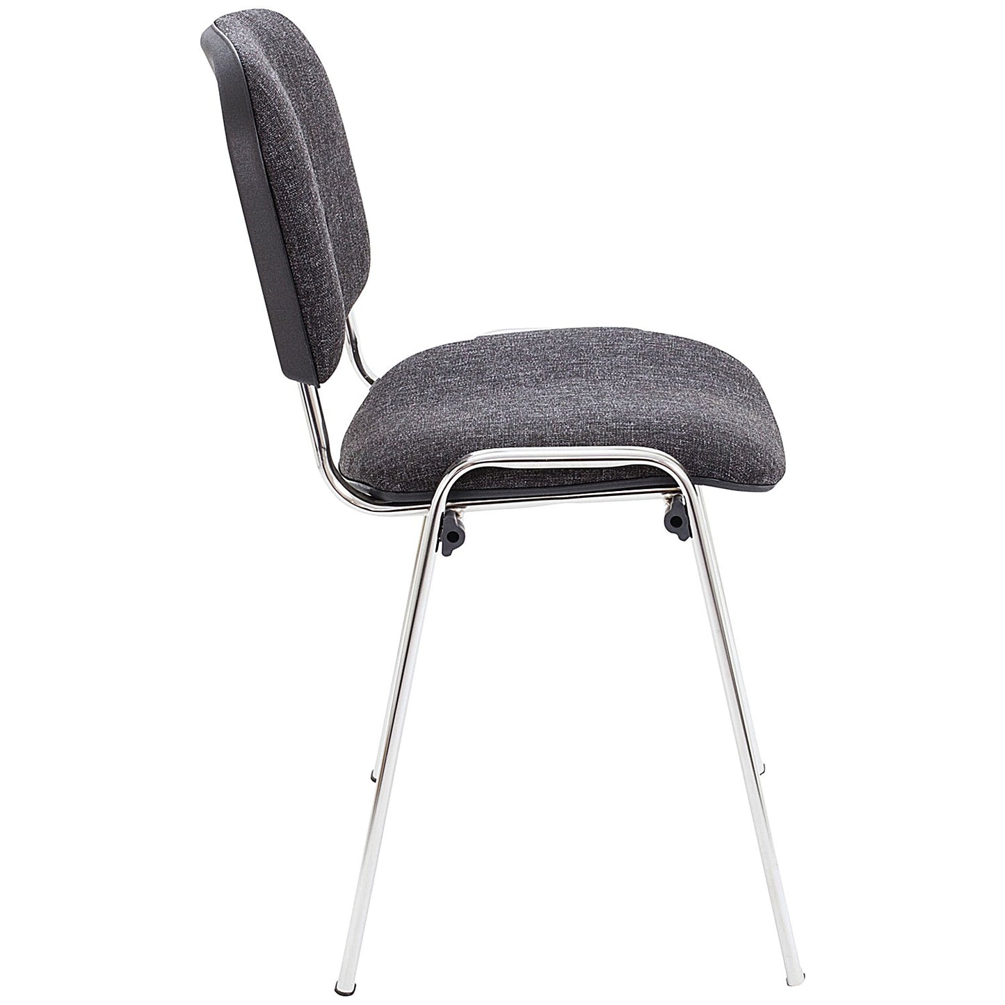 First Ultra Multipurpose Chrome Frame Stacking Chair, Charcoal