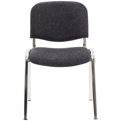 First Ultra Multipurpose Chrome Frame Stacking Chair, Charcoal