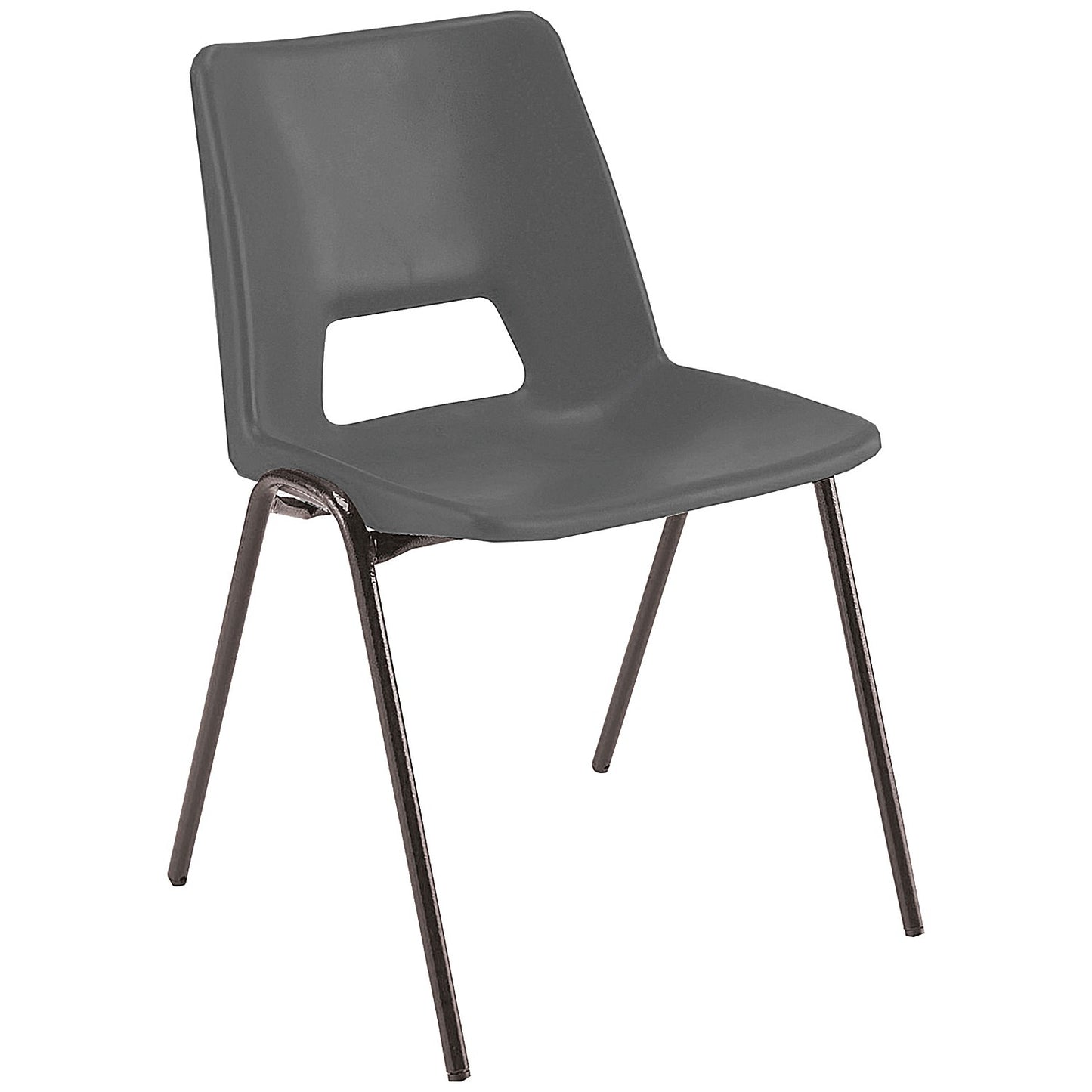 Jemini Polypropylene Stacking Chair, 490x475x725mm, Black
