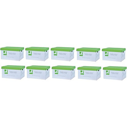 Q-Connect Business Storage Trunk, Standard, White, Pack of 10