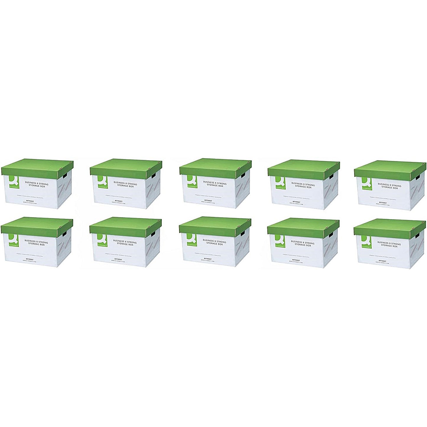 Q-Connect Business Storage Box, Extra Strong, White, Pack of 10