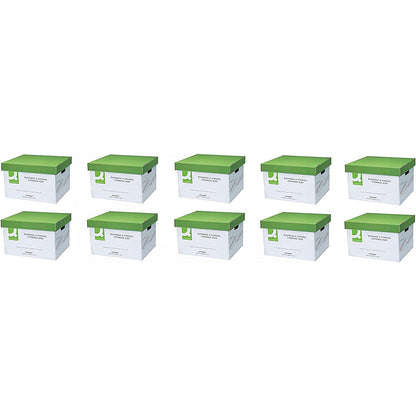 Q-Connect Business Storage Box, Extra Strong, White, Pack of 10