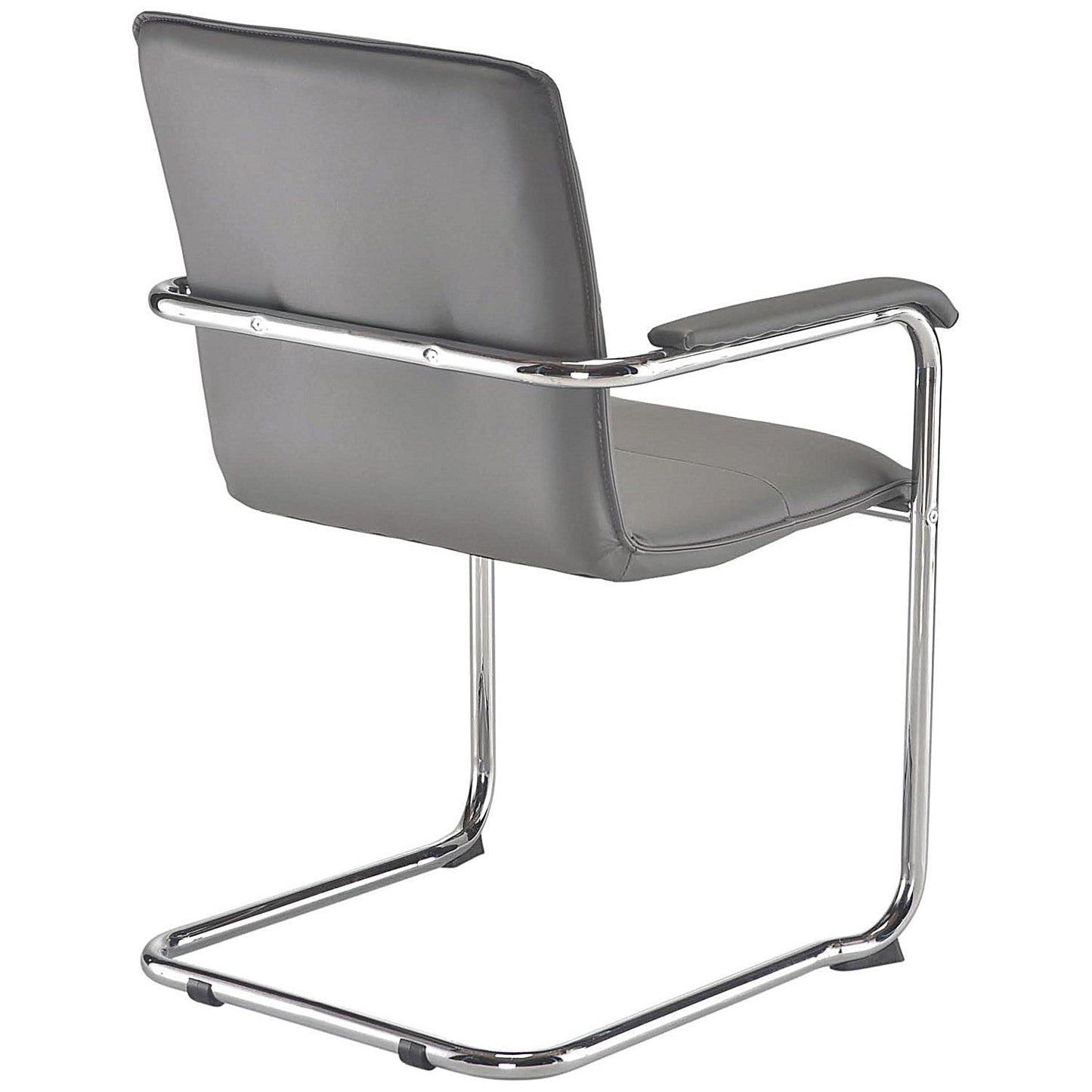 Arista Stratus Leather Look Visitor Chair, Grey