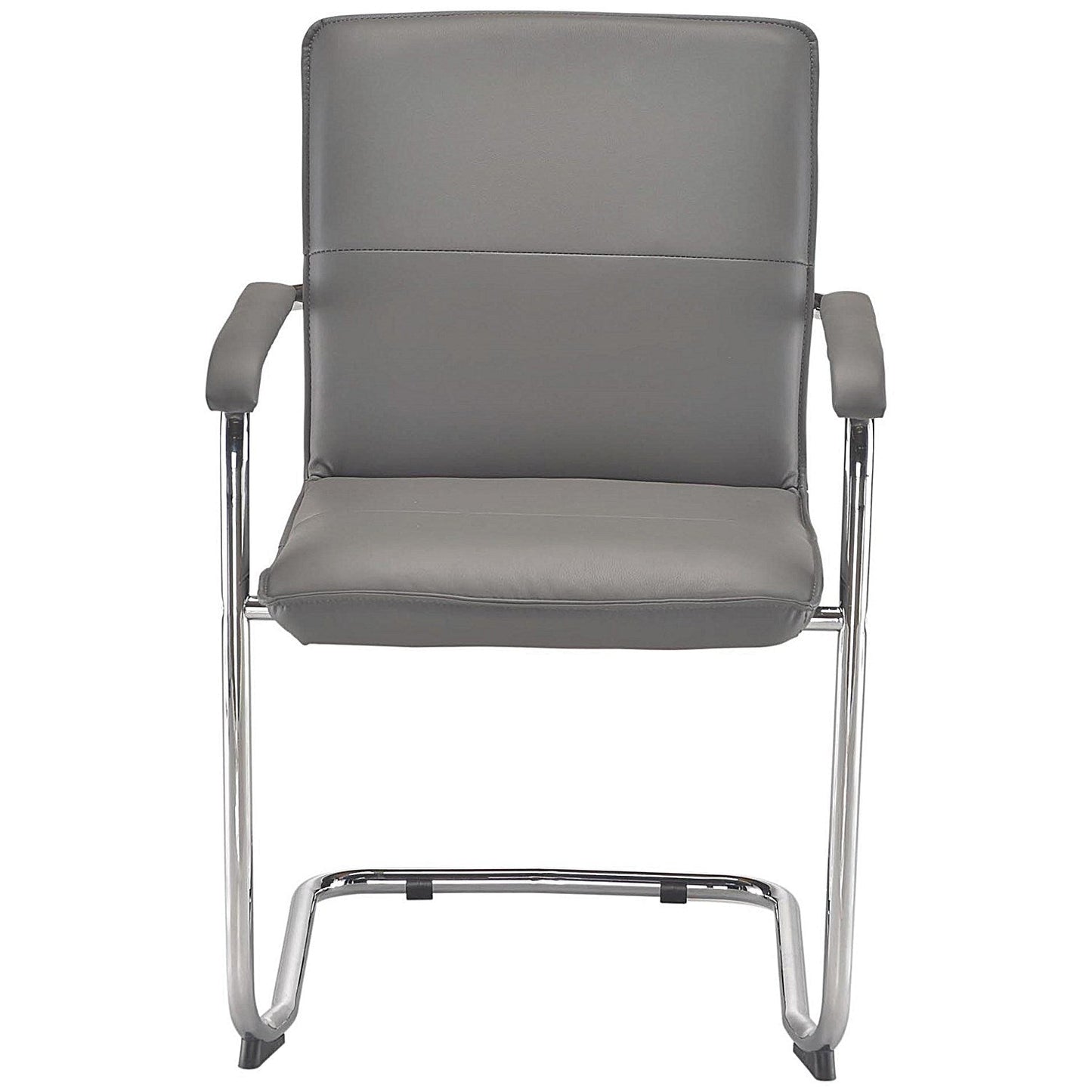 Arista Stratus Leather Look Visitor Chair, Grey