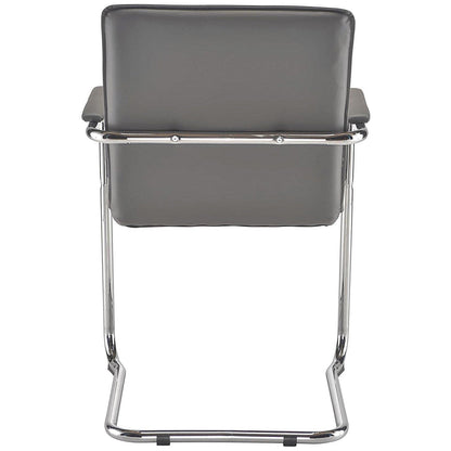 Arista Stratus Leather Look Visitor Chair, Grey Easy2Order : KF78050