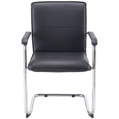 Arista Titan Cantilever Base Skid Feet Visitor Chair, Black/Chrome Easy2Order : KF78702