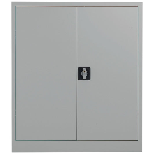 Talos Medium Steel Stationery Cupboard, 2 Shelves, 1000mm High, Grey