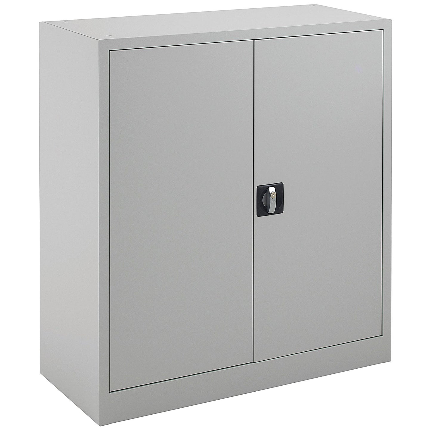 Talos Medium Steel Stationery Cupboard, 2 Shelves, 1000mm High, Grey