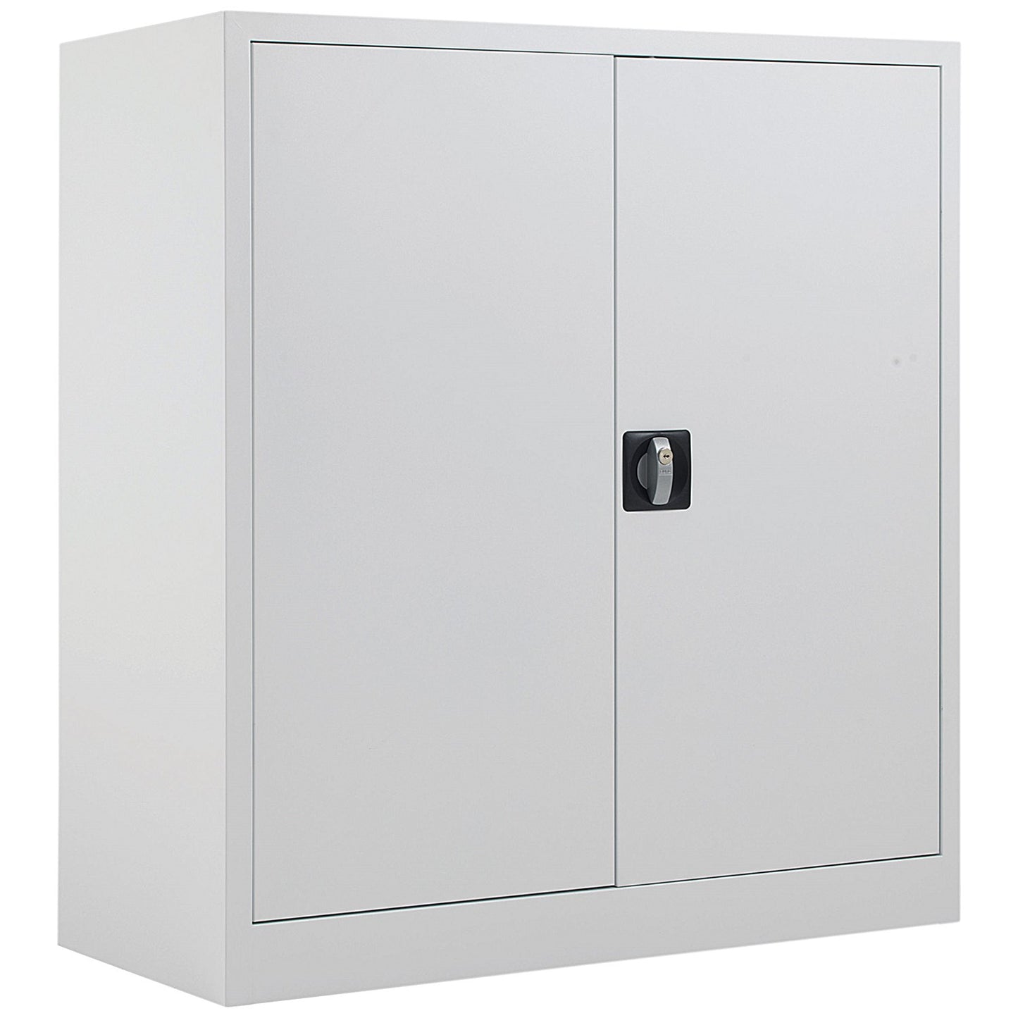 Talos Medium Steel Stationery Cupboard, 2 Shelves, 1000mm High, White