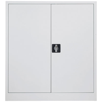 Talos Medium Steel Stationery Cupboard, 2 Shelves, 1000mm High, White