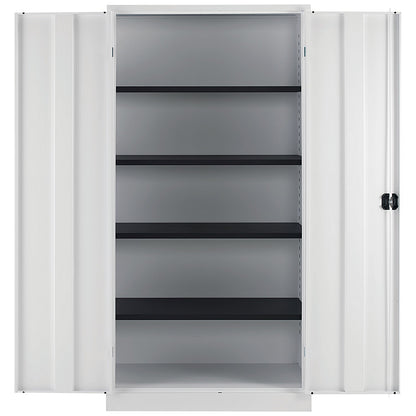 Talos Tall Steel Stationery Cupboard, 4 Shelves, 1790mm High, White