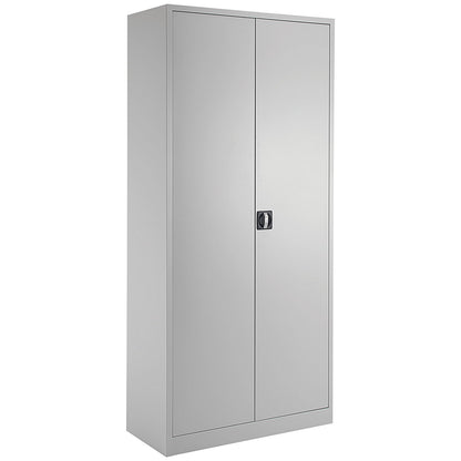 Talos Extra Tall Steel Stationery Cupboard, 4 Shelves, 1950mm High, Grey