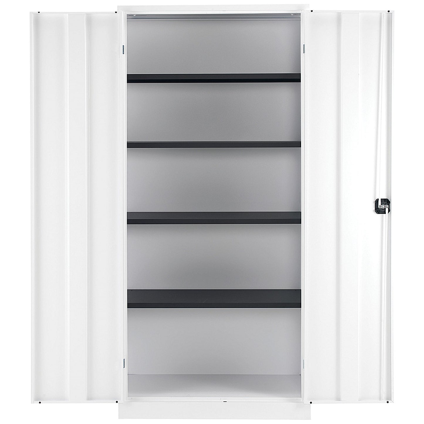 Talos Extra Tall Steel Stationery Cupboard, 4 Shelves, 1950mm High, White