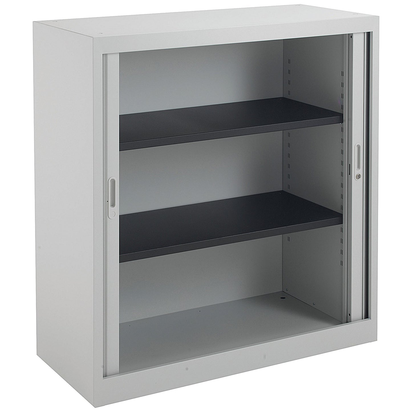 Talos Low Tambour Unit, Supplied with 2 Shelves, 1000x450x1050mm, Grey