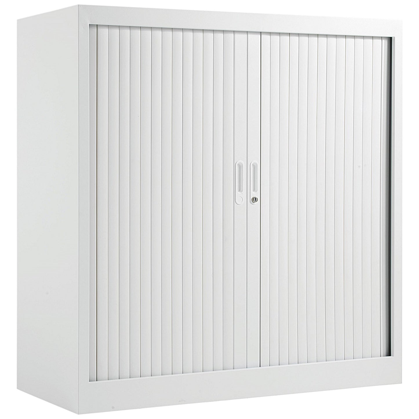 Talos Low Tambour Unit, Supplied with 2 Shelves, 1000x450x1050mm, White