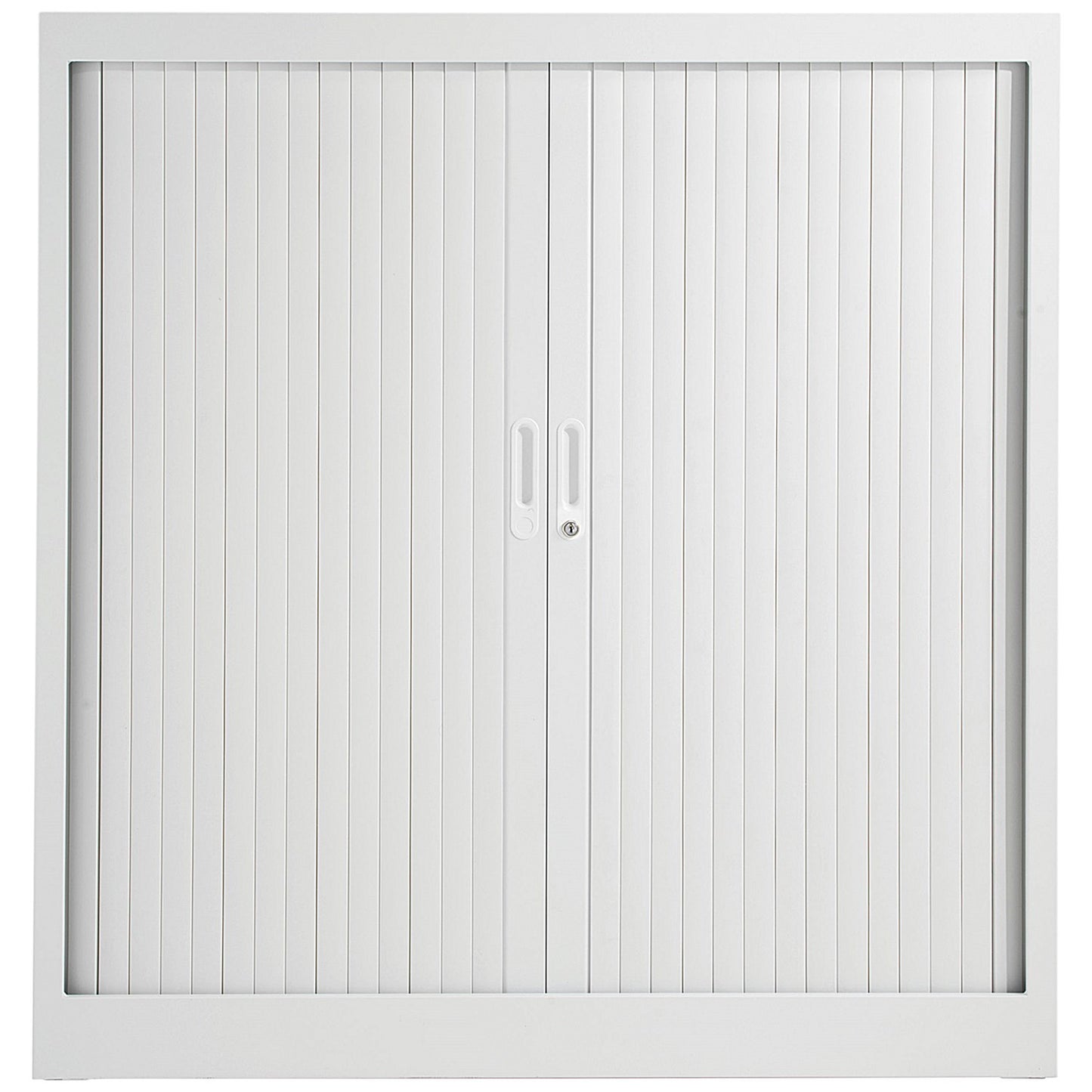 Talos Low Tambour Unit, Supplied with 2 Shelves, 1000x450x1050mm, White