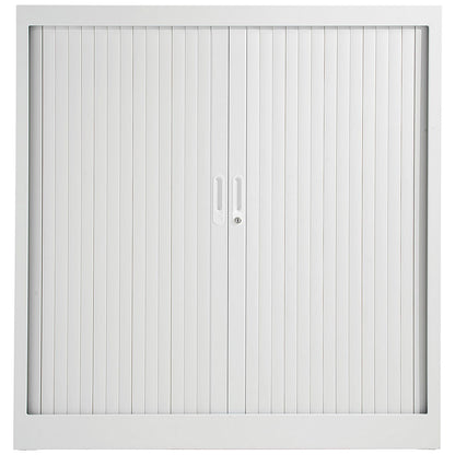 Talos Low Tambour Unit, Supplied with 2 Shelves, 1000x450x1050mm, White