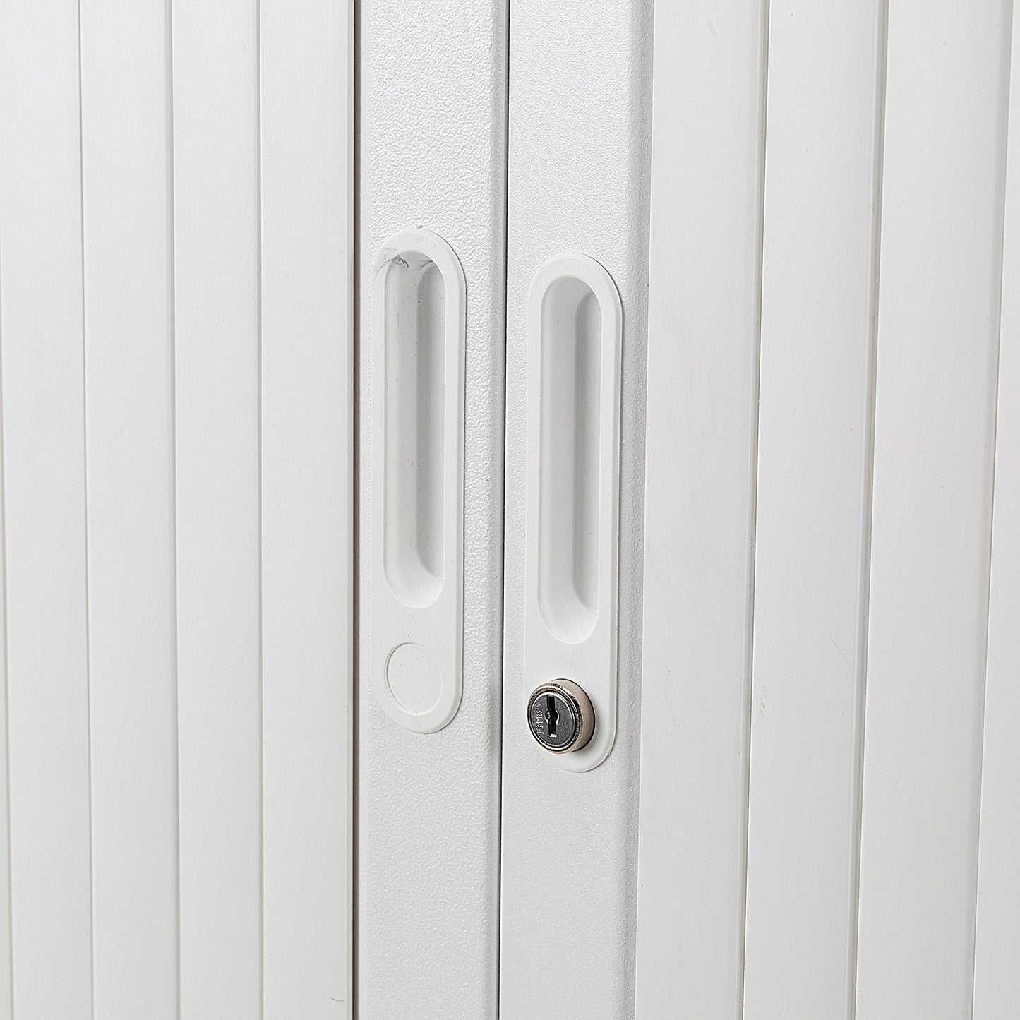 Talos Low Tambour Unit, Supplied with 2 Shelves, 1000x450x1050mm, White