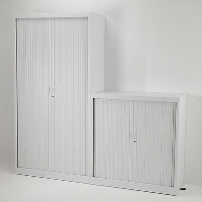 Talos Low Tambour Unit, Supplied with 2 Shelves, 1000x450x1050mm, White