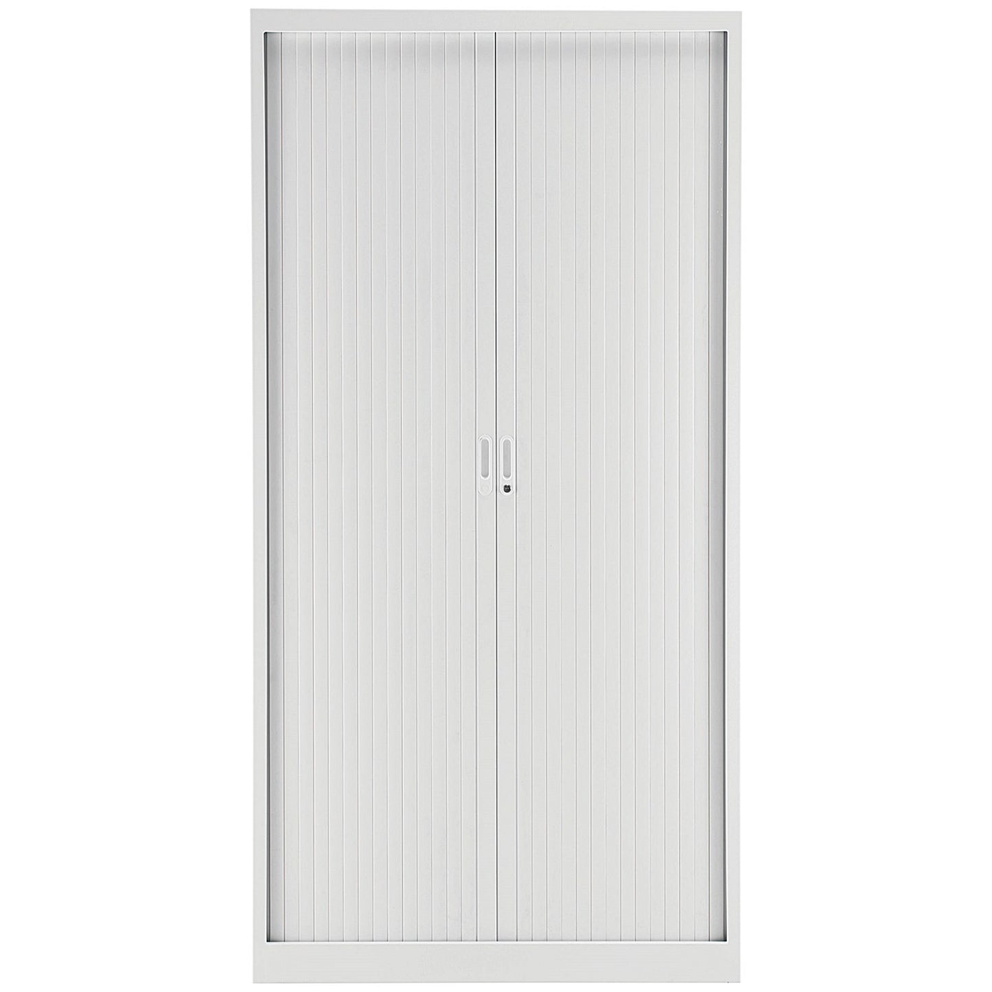 Talos Tall Tambour Unit, Supplied with 4 Shelves, 1000x450x1950mm, White