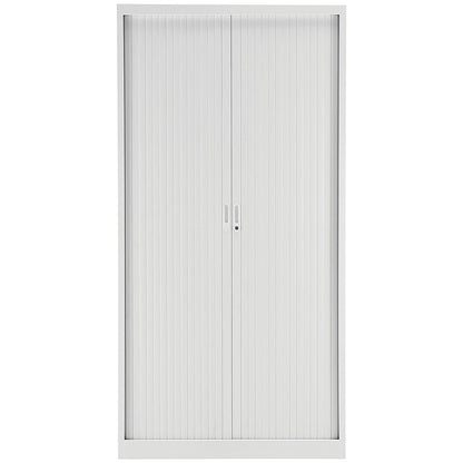 Talos Tall Tambour Unit, Supplied with 4 Shelves, 1000x450x1950mm, White