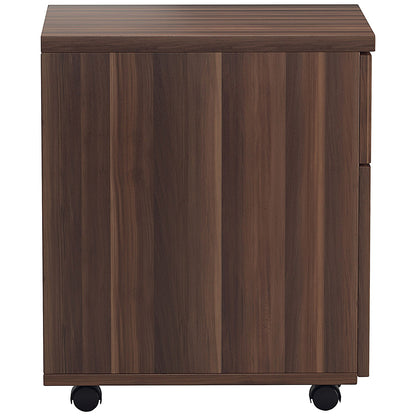 Jemini 2 Drawer Mobile Pedestal, Walnut