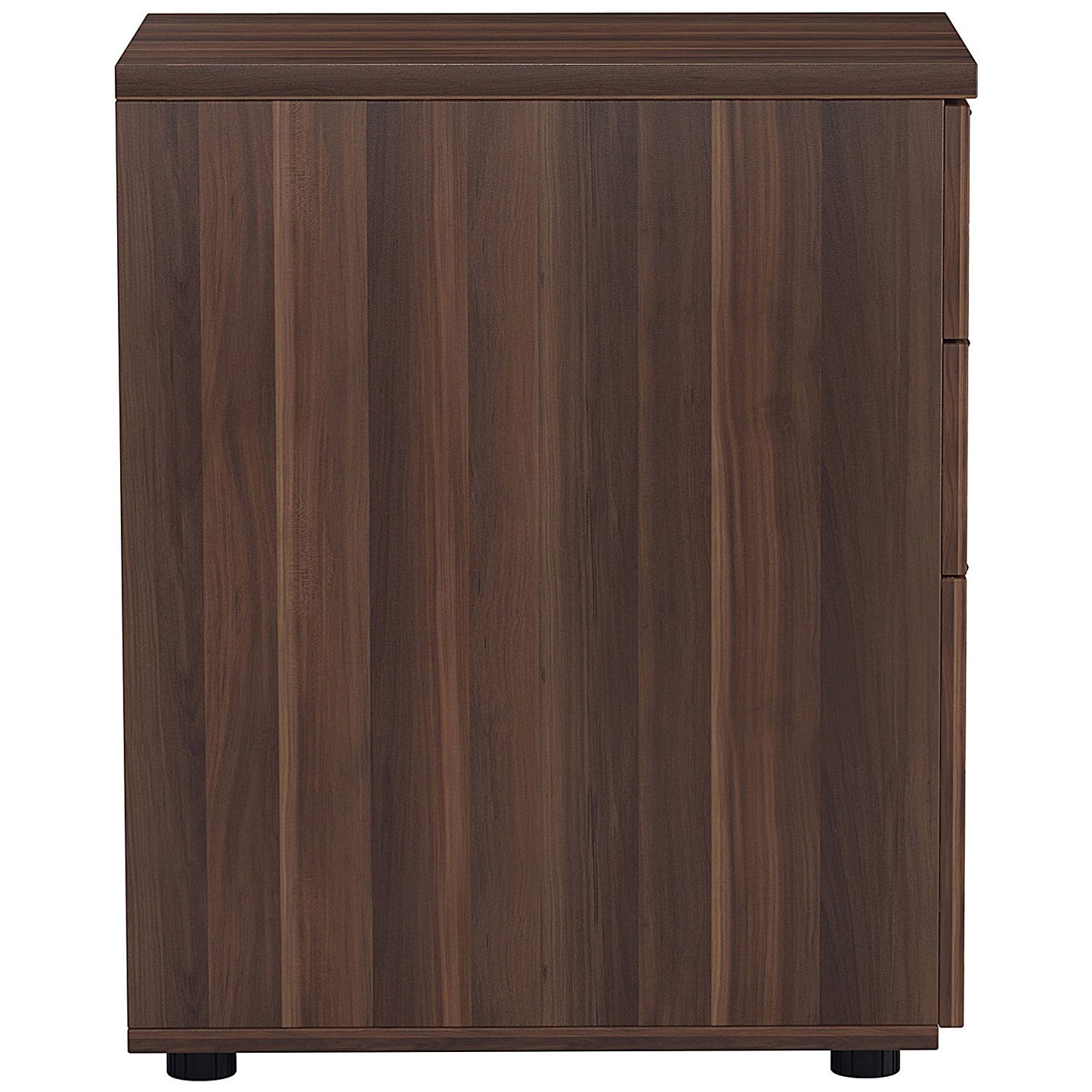 Jemini 3 Drawer Desk High Pedestal, 600mm Deep, Walnut