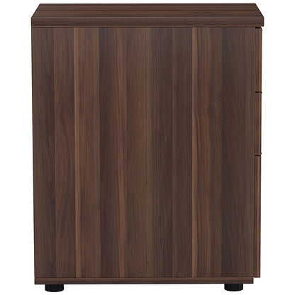 Jemini 3 Drawer Desk High Pedestal, 600mm Deep, Walnut