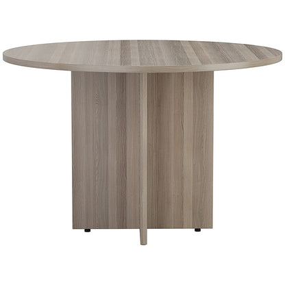 Jemini Round Meeting Table, 1100mm Wide, Grey Oak