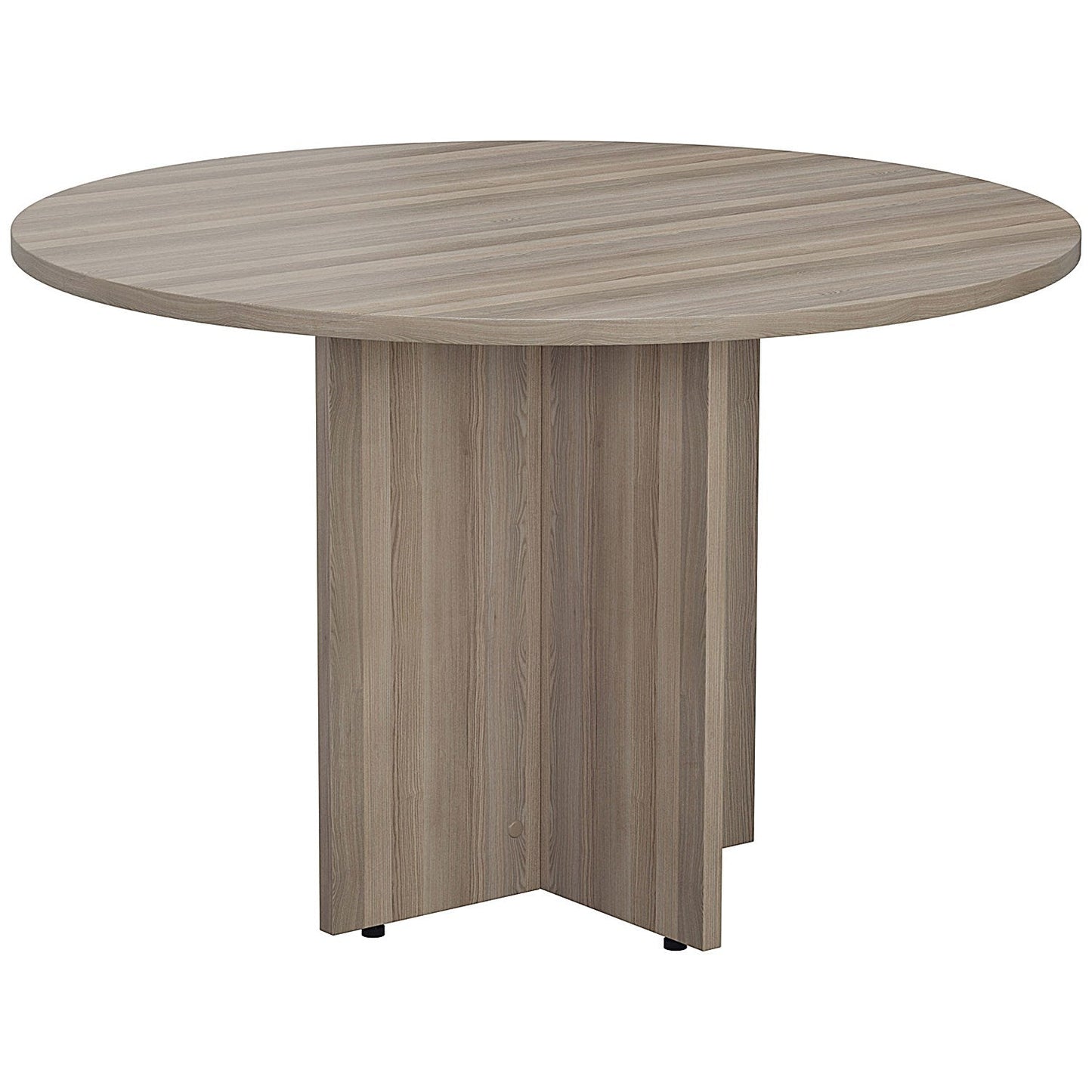 Jemini Round Meeting Table, 1100mm Wide, Grey Oak