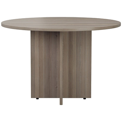 Jemini Round Meeting Table, 1100mm Wide, Grey Oak