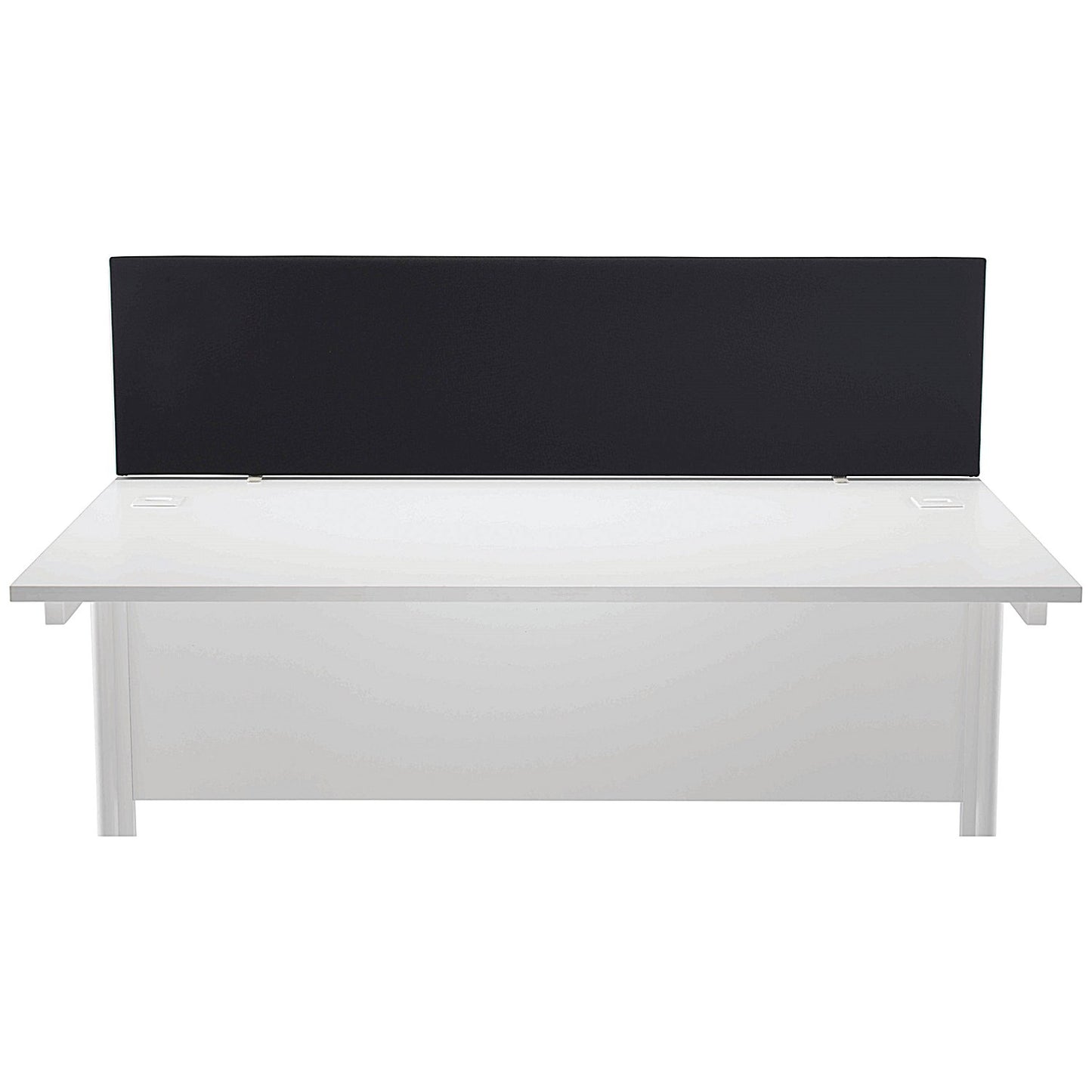 Jemini Straight Desk Mounted Screen, 1600x400mm, Black