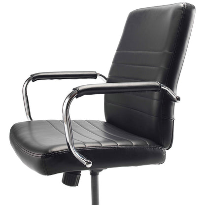 Jemini Amalfi Leather Look Chair, Black