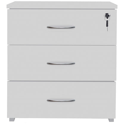 Serrion Eco 18 3 Drawer Mobile Pedestal, White