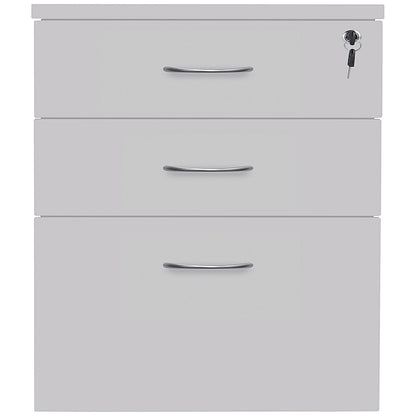 Serrion Eco 18 3 Drawer Desk High Pedestal, 600mm Deep, White